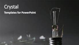 Presentation with light bulb - Presentation theme having broken light bulb on grey background and a  colored foreground