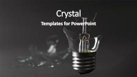  Presentation with light bulb - PPT theme consisting of broken light bulb on grey background and a  colored foreground