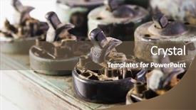  Presentation with switches - PPT theme consisting of broken light-switches and sockets background and a  colored foreground