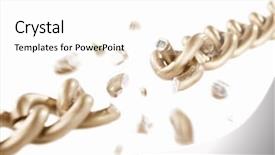  Presentation with movement - Theme having broken link of golden chain background and a white colored foreground