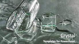  Presentation with broken glass - PPT layouts consisting of broken overturned glass on gray background and a gray colored foreground
