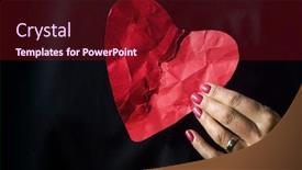  Presentation with broken heart - Beautiful PPT layouts featuring broken-paper-heart-in-female backdrop and a tawny brown colored foreground