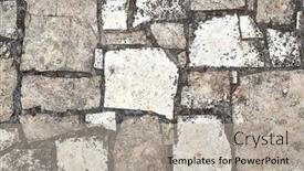  Presentation with construction site construction - Beautiful PPT theme featuring broken-pavement-stones backdrop and a light gray colored foreground