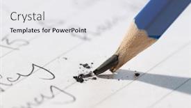  Presentation with exam - Presentation theme consisting of broken-pencil-problem-in-exam background and a white colored foreground