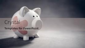  Presentation with aid - Theme with broken-piggy-bank-with-band background and a light gray colored foreground