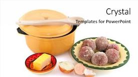  Presentation with baking - Colorful slides enhanced with broken pot - baking dutch meat balls backdrop and a  colored foreground