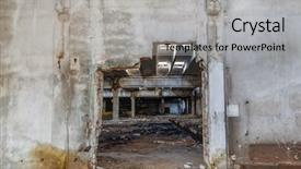  Presentation with industrial buildings new commercial warehouse - Presentation design consisting of broken pottery - interior of old factory buildings background and a light gray colored foreground