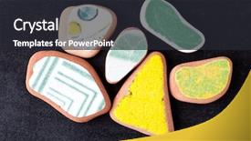  Presentation with black sea - Beautiful presentation design featuring broken pottery - pieces of colorful tiles polished backdrop and a  colored foreground