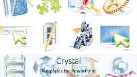  Presentation with development web - Beautiful presentation featuring broken puzzle - raster version of web site backdrop and a cool aqua colored foreground