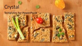  Presentation with bread - Audience pleasing presentation design consisting of broken puzzle - three crushed slices of crispy backdrop and a gold colored foreground