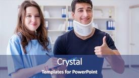  Presentation with injury - Beautiful slides featuring broken record - man with neck injury visiting backdrop and a  colored foreground