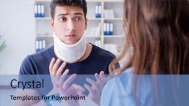  Presentation with doctor visiting family a new born - PPT layouts featuring broken record - man with neck injury visiting background and a  colored foreground