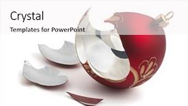  Presentation with broken glass - Audience pleasing slides consisting of broken red glass christmas ball backdrop and a white colored foreground