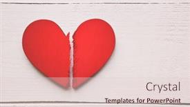  Presentation with broken heart - Cool new presentation theme with broken-red-wooden-heart backdrop and a lemonade colored foreground