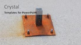  Presentation with pole - Audience pleasing presentation design consisting of broken-rusty-metal-pole backdrop and a light gray colored foreground