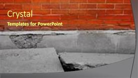  Presentation with crack - Slide deck featuring broken-sidewalk-concrete-crack-dangerous background and a crimson colored foreground