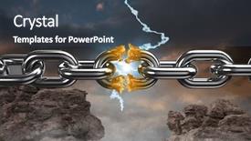  Presentation with blue orange - Slide deck consisting of broken silver metal chain background and a ocean colored foreground