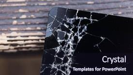  Presentation with tablet broken - Cool new presentation theme with broken tablet with cracked screen backdrop and a wine colored foreground