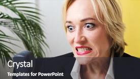  Presentation with african american girl power business - Beautiful PPT theme featuring broken teeth - business girl being very angry backdrop and a dark gray colored foreground