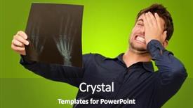  Presentation with green - Presentation theme enhanced with broken teeth - frustrated young man holding x background and a  colored foreground