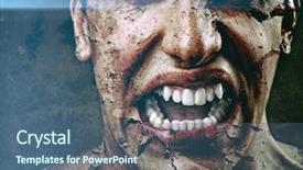  Presentation with scary - PPT layouts enhanced with broken teeth - scary angry man with dry background and a ocean colored foreground