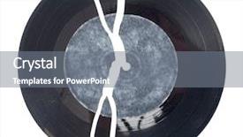  Presentation with vinyl record - Slides having broken vinyl background and a gray colored foreground