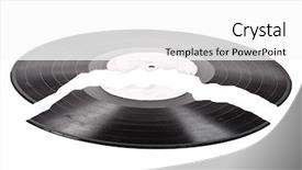  Presentation with vinyl record - Cool new PPT theme with broken vinyl backdrop and a white colored foreground