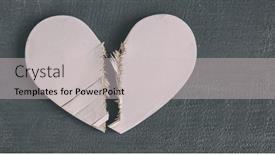  Presentation with broken heart - Colorful slides enhanced with broken-white-wooden-heart backdrop and a light gray colored foreground