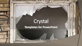  Presentation with building and wind - Slide deck consisting of broken window on a worn background and a dark gray colored foreground