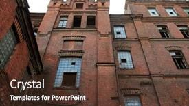  Presentation with windows - PPT theme featuring broken-windows-in-an-old background and a tawny brown colored foreground