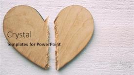  Presentation with divorce - Presentation theme consisting of broken-wooden-heart background and a coral colored foreground