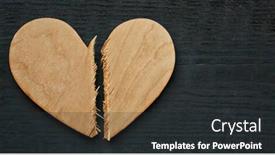  Presentation with divorce - Slide deck consisting of broken-wooden-heart background and a dark gray colored foreground
