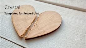  Presentation with divorce - Slides featuring broken-wooden-heart background and a soft green colored foreground
