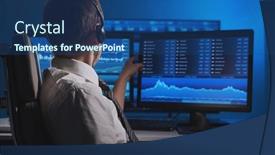  Presentation with global strategy - Slide deck having broker-works-in-office-using background and a ocean colored foreground