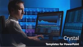  Presentation with global strategy - PPT theme having broker-works-in-office-using background and a navy blue colored foreground