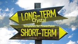  Presentation with brokerage - Presentation theme enhanced with brokerage - long-term short-term signpost with sky background and a tawny brown colored foreground