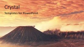  Presentation with volcano - PPT layouts enhanced with bromo volcano at java indonesia background and a coral colored foreground