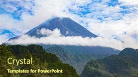  Presentation with java island - Slides with bromo-volcano-on-the-java background and a tawny brown colored foreground