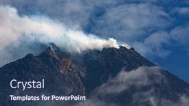  Presentation with java island - Theme featuring bromo-volcano-on-the-java background and a ocean colored foreground