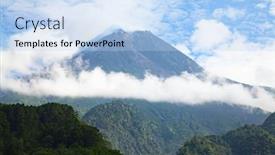  Presentation with java island - Amazing theme having bromo-volcano-on-the-java backdrop and a light blue colored foreground