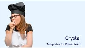  Presentation with cook chef - Theme having bronchitis medicine concept isolated blue background and a  colored foreground