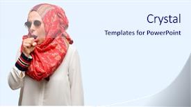  Presentation with asthma - Beautiful slide deck featuring bronchitis medicine concept isolated blue backdrop and a white colored foreground