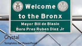  Presentation with new york city - Theme enhanced with bronx street sign in new background and a light blue colored foreground