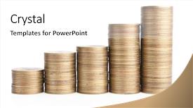 Presentation with profit - Beautiful PPT layouts featuring bronze coins stand vertically in rows isolated on white symmetrically posed coins symbolize wealth richness income and profit close up shot backdrop and a white colored foreground
