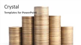  Presentation with profit - Slide set featuring bronze coins stand vertically in columns isolated on white background symmetrically posed coins symbolize wealth richness income and profit close up shot background and a white colored foreground