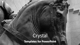  Presentation with horse head - Slide deck having bronze horse head background and a dark gray colored foreground