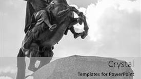  Presentation with senate - PPT theme with bronze-horseman-equestrian-statue background and a light gray colored foreground