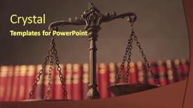  Presentation with law books - Presentation theme having bronze-law-statue-represented background and a tawny brown colored foreground