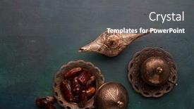  Presentation with aladdin - PPT layouts enhanced with bronze-plate-with-dates-coffee background and a dark gray colored foreground