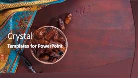  Presentation with ramadan - Slides featuring bronze-plate-with-dates background and a tawny brown colored foreground